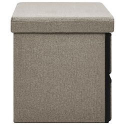 Avis vidaXL Banc de rangement pliable Taupe 76x38x38 cm Faux lin