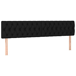 Maison Chic Lot de 2 Têtes de lit design pour chambre - Décoration de lit Noir 100x7x78/88 cm Tissu -MN78954