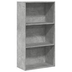 vidaXL Bibliothèque gris béton 60x30x114 cm bois d'ingénierie