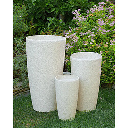 Beliani Lot de 2 cache-pots en pierre beige 23 x 23 x 43 cm ABDERA