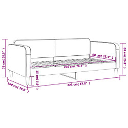 vidaXL Lit de repos sans matelas gris foncé 90x200 cm tissu pas cher