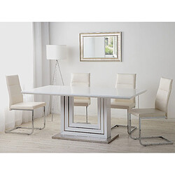 Beliani Table en acier blanc 180 x 90 cm KALONA