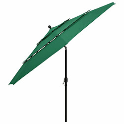 Avis Maison Chic Parasol Jardin | Parasol à 3 niveaux avec mat en aluminium Vert 3,5 m - GKD97198