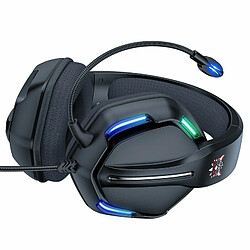 Acheter Casque Filaire Monté Sur L'Oreille X27 Avec Microphone Hd Casque De Jeu Antibruit Rvb Lumineux Pour Jeu Vidéo Pc Noir