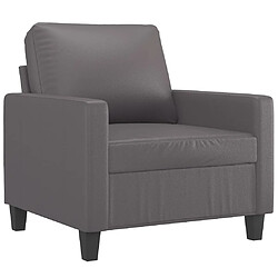 Avis vidaXL Fauteuil avec repose-pied Gris 60 cm Similicuir