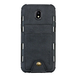 Wewoo Coque Renforcée Pour Galaxy J5 2017 Tissu Texture + TPU Antichoc Etui de protection avec fentes cartes à retournement verticales Noir