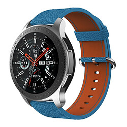 Bracelet en cuir véritable boucle classique bleu pour votre Samsung Galaxy Watch 46mm/Gear S3 Classic/S3 Frontier