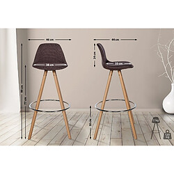 Avis Decoshop26 Tabouret de bar chaise haute x1 repose-pieds style scandinave en tissu marron structure en bois clair rond 10_0004634