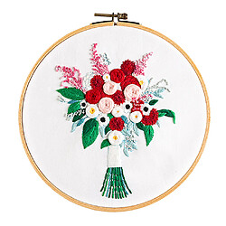 Acheter Kit Point De Croix Imprimé Kits De Broderie Motif De Fleurs Artisanat Fleur Rouge