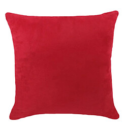 Couvre-oreiller en daim velours de couleur unie Throw Taie d'oreiller rouge-45x45cm