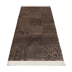 Avis Vidal Tapis de couloir en laine 203x84 brun Darya