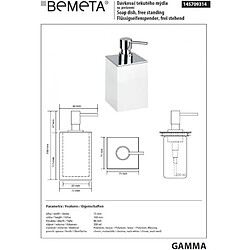 Bemeta - Maison De La Tendance Distributeur de savon liquide carré à poser GAMMA en laiton chrome mat / 200 ml