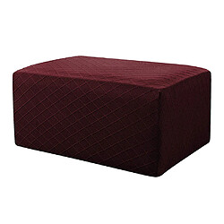 Pouf De Rangement Tabouret Couverture Tabouret Stretch Grille Housse Vin Rouge