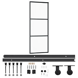 vidaXL Porte coulissante et quincaillerie ESG Verre/Aluminium 76x205cm