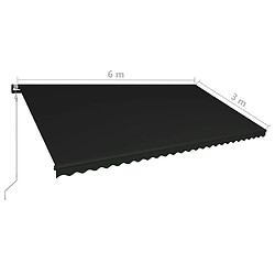 vidaXL Auvent rétractable automatique 600x300 cm Anthracite pas cher