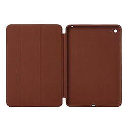 Acheter Wewoo Smart Cover marron pour iPad mini 4 Housse en cuir de couleur unie à rabat horizontal avec support et fonction de veille / réveil