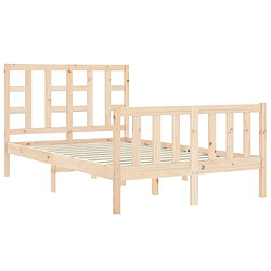 Maison Chic Cadre/structure de lit avec tête de lit pour adulte - Lit Moderne Chambre 120x200 cm bois massif -MN73139 pas cher