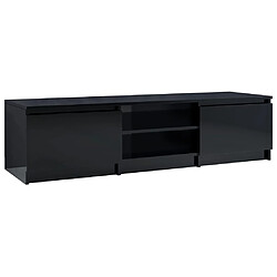 vidaXL Meuble TV Noir brillant 140x40x35,5 cm Bois d'ingénierie