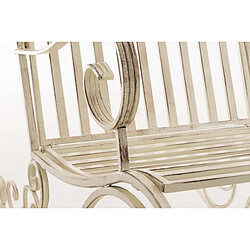 Acheter Decoshop26 Chaise fauteuil à bascule rocking chair pour jardin en fer crème vieilli MDJ10103