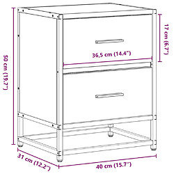 vidaXL Table de chevet chêne sonoma 40x31x50 cm bois d’ingénierie pas cher