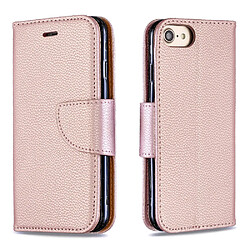 Acheter Etui en PU litchi or rose avec support pour votre Apple iPhone 7/8