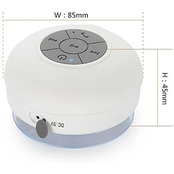 Chrono Portable Mini HIFI Waterproof Shower Pool Wireless Bluetooth Speaker Handsfree with Mic (Blanc) pas cher