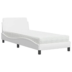 Vidaxl Lit avec matelas blanc 90x190 cm similicuir