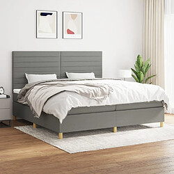 Maison Chic Lit Adulte - Lit simple Lit à sommier tapissier avec matelas moelleux - Meuble de Chambre - Gris foncé 200x200cm Tissu -MN39320