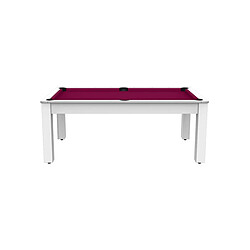 De Faugeres Billard convertible table 8 personnes Arizona (plateau et accessoires en option) Blanc boisé , Prune (plateau)