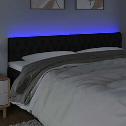 Avis Maison Chic Tête de lit scandinave à LED,meuble de chambre Noir 200x7x78/88 cm Tissu -MN71885