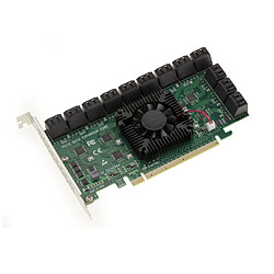 Kalea-Informatique Carte PCIe 3.0 16x avec 24 ports SATA 6G. Chipset ASM1812 et ASM1064.