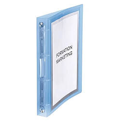 Classeur 4 anneaux plastique Viquel A4 personnalisable dos 3,5 cm bleu translucide