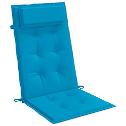 Acheter vidaXL Coussins de chaise à dossier haut lot de 4 bleu clair