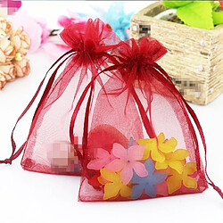 Wewoo Décorations de Fête 100 PCS Organza Gift Bags Bijoux Emballage Sac De Mariage Décoration De NoceTaille 7x9cm D7 Vin Rouge