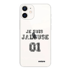 Coque iPhone 12 mini souple transparente Jalouse 01 Motif Ecriture Tendance Evetane