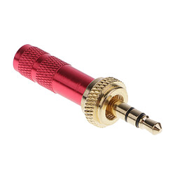 3.5mm vis de verrouillage stéréo jack mâle prise métal audio soudure adaptateur rouge