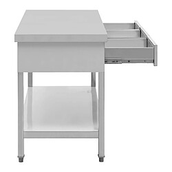 Acheter Helloshop26 Table de travail avec tiroirs 150 x 60 cm 295 kg table plan de travail table de travail atelier acier inoxydable professionnel 14_0005146