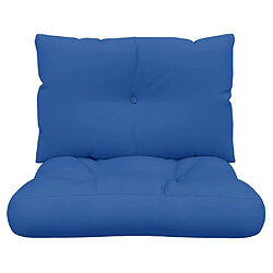 Acheter vidaXL Coussins de palette lot de 2 bleu royal tissu