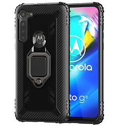 Coque en TPU résistant aux chutes avec béquille noir pour votre Motorola Moto G8 Power