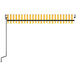 Avis vidaXL Auvent rétractable automatique 450x350 cm Jaune et blanc