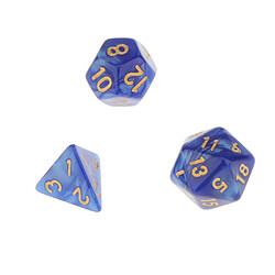 7X Polyhedral Dice 16mm For Dungeons And Dragons DND MTG Table Games Blue pas cher