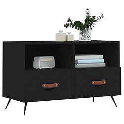 Avis Maison Chic Meuble TV scandinave - Banc TV pour salon Noir 80x36x50 cm Bois d'ingénierie -MN52181