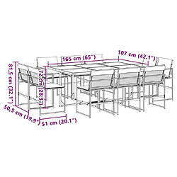 vidaXL Ensemble à manger de jardin avec coussins 11 pcs noir textilène pas cher