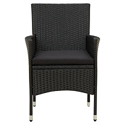 Avis Maison Chic Lot de 2 Chaises de jardin,Fauteuil d'extérieur avec coussins Résine tressée Noir -MN65984