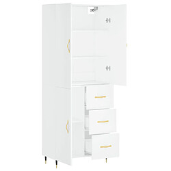 Avis vidaXL Buffet haut Blanc 69,5x34x180 cm Bois d'ingénierie