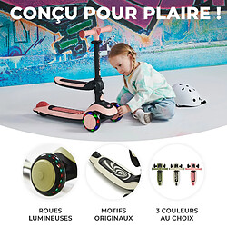 Avis Kinderkraft HALLEY, Trottinette, Draisienne, Patinette, Scooter, Multifonctionnel, Moderne, Trois Roues, Reglable, LED Roues, Frein, 2 ans jusqu'a 50 kg, Blanc