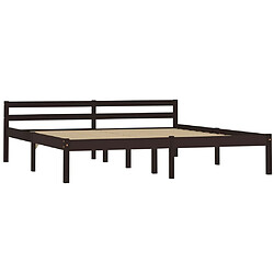 Maison Chic Lit adulte - Lit simple Cadre de lit,Structure du lit Contemporain Marron foncé Bois de pin massif 160 x 200 cm -MN28043