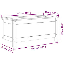 vidaXL Jardinière gris 82,5x40x39 cm bois massif de pin pas cher