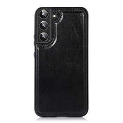 Coque en TPU + PU texture cheval fou, fermoir magnétique avec béquille et porte-cartes noir pour votre Samsung Galaxy S22 5G