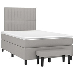 Avis Maison Chic Lit Adulte - Lit simple Lit à sommier tapissier avec matelas moelleux - Meuble de Chambre - Gris clair 120x200cm Tissu -MN69831